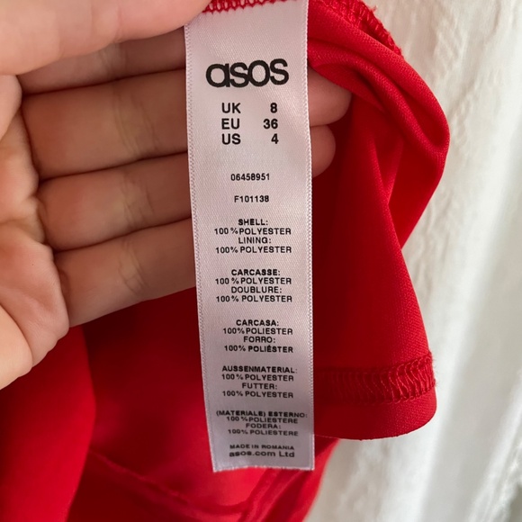 Asos Red Flowy A-line Mini dress - Picture 7 of 7